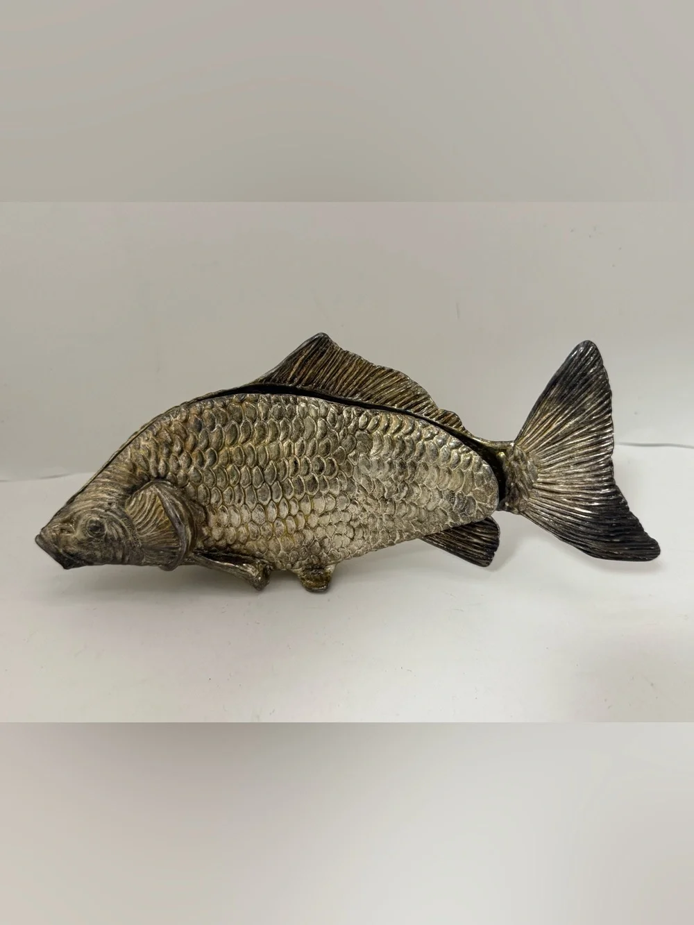 Mid-century silver-plated fish holder